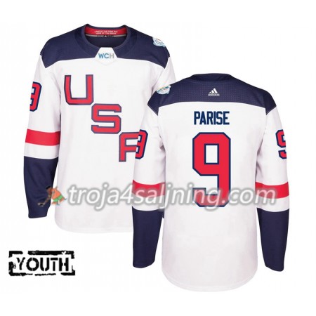 USA tröja Zach Parise 9 World Cup i ishockey 2016 Vit Premier - NHL Tröjor Barn USA tröja Zach Parise 9 World Cup i ishockey 2016 Vit Premier - NHL Tröjor Barn